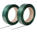 [BPET155S090G1500] Bandă PET 15,5 x 0,9 mm pentru uz automat și manual - verde embosat